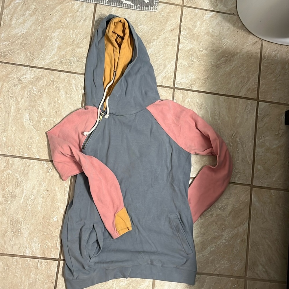 Colorblock double hooded sweatshirt